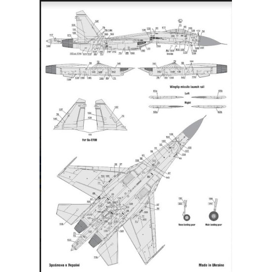 Foxbot 72-075 1/72 Stencils For Su27s P Su 27ub Ubm 1ukrainian Air Forces For Airfix Hasegawa Heller Icm Trumpeter Kits