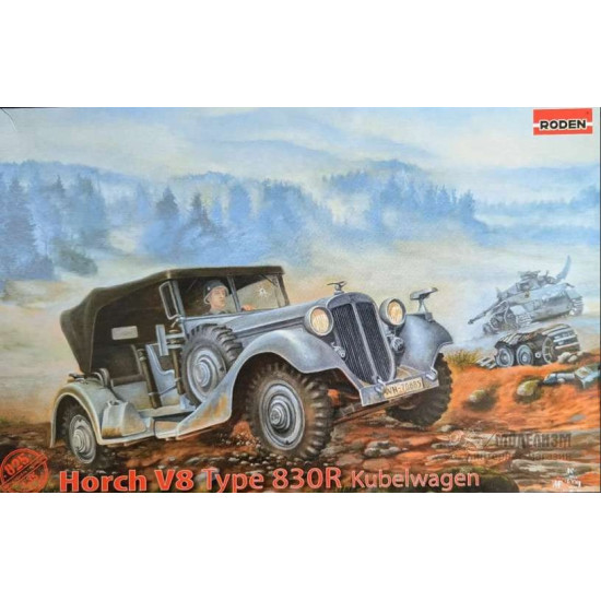 Roden 825 1/35 Horch V8 Type 830r Kubelwagen Ww 2 German Car Plastic Model Kit