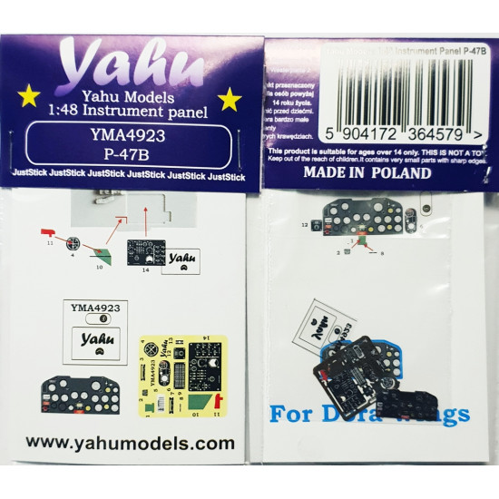 Yahu Model Yma4923 1/48 Instrument Panel For P-47b For Dora Wings