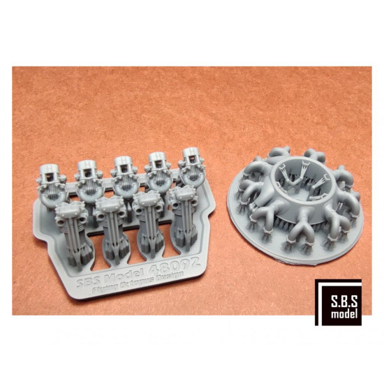 Sbs 48092 1/48 Bristol Bulldog Engine Upgrade Set With Rocker Covers For Airfix