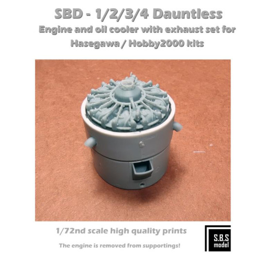 Sbs 72083 1/72 Sbd-1/2/3/4 Dauntless Engine And Oil Cooler With Exhaust