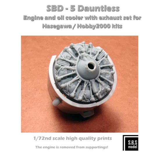 Sbs 72084 1/72 Sbd-5 Dauntless Engine And Oil Cooler With Exhaust For Hasegawa/Hobby2000 Kits