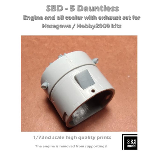 Sbs 72084 1/72 Sbd-5 Dauntless Engine And Oil Cooler With Exhaust For Hasegawa/Hobby2000 Kits