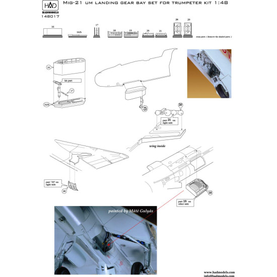 Had Models 148017 1/48 Mig-21 Um Landing Gear Bay Set For Trumpeter Resin Set