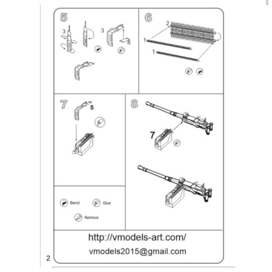 Vmodels 35087 1/35 Cartridge Box With Mount For Browning M2 Machine Gun 35087 Photo Etched Accessories Kit