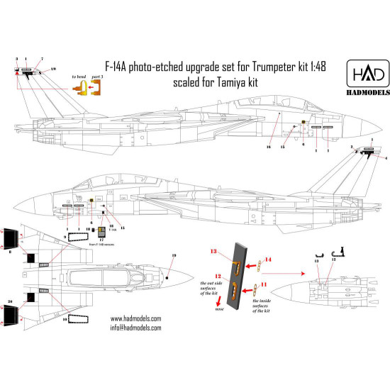 Had Models 432006 1/32 F-14 Upgrade Set For Tamiya Kit Photo-etched Part