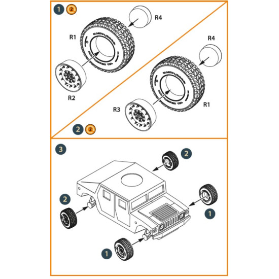 Clear Prop Cpa72092 1/72 Hmmwv Wheel Set 37 12.5 Tires For T Model Kits