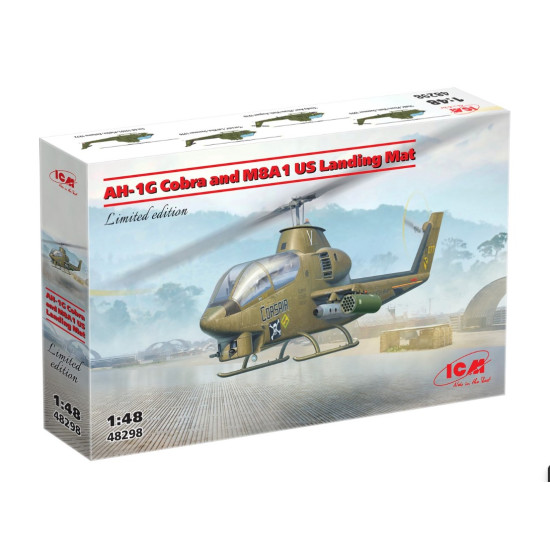 Icm 48298 1/48 Ah 1g Cobra And M8a1 Us Landing Mat Plastic Model Kit