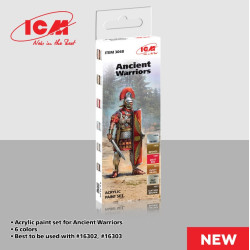 Icm 3068 Acrylic Paint Set For Ancient Warriors 6 Pcs In Kit