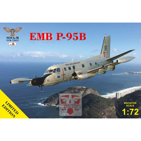 Sova Model 72051 1/72 Emb P 95b Bandeirulha Brazil Liveries Plastic Model Kit