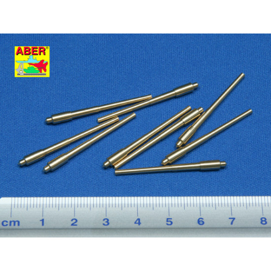 Set of 9pcs 406 mm short barrels for US ships: North Carolina, Washington 1/350 Aber 350-L06