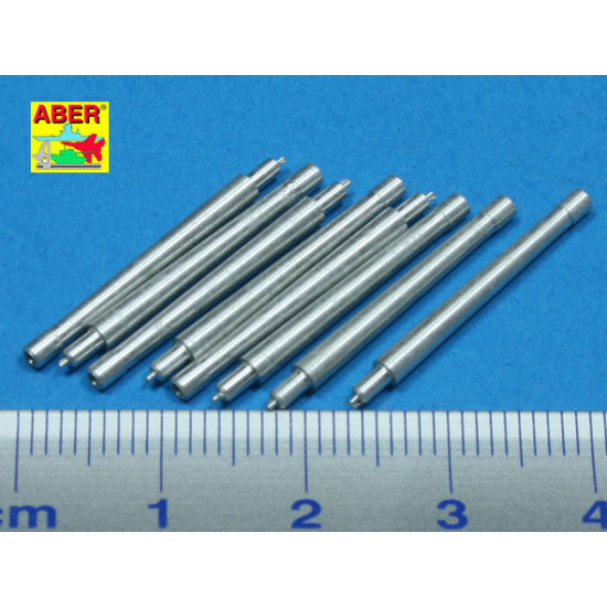 Set of 8 pcs 380mm short barrels for ships Richeulieu, Jean Bart 1/350 Aber 350-L39