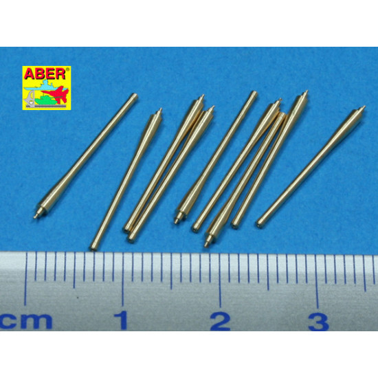 Set of 9 pcs 152mm barrels for ships Richeulieu, Jean Bart & Galissonniere class cruiser 1/350 Aber 350-L40