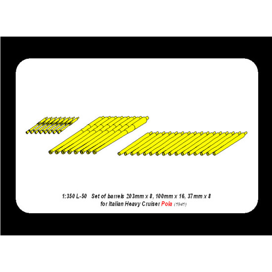 Barrels for Pola crusier 1/350 Aber 350-L50