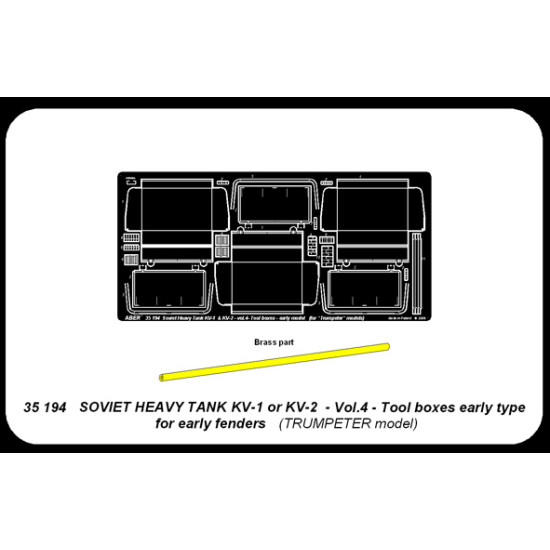 KV-1 or KV-2 Vol.4 - tool boxes early type for early fenders 1/35 Aber 35-194 KV-1 or KV-2 Vol.4 - tool boxes early type for early fenders 1/35 Aber 35-194