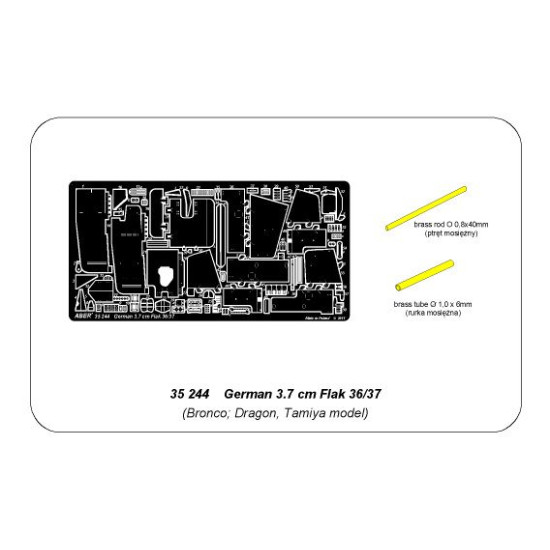 German 3,7 cm Flak 36/37, for Tamiya, Bronco, Dragon 1/35 Aber 35-244