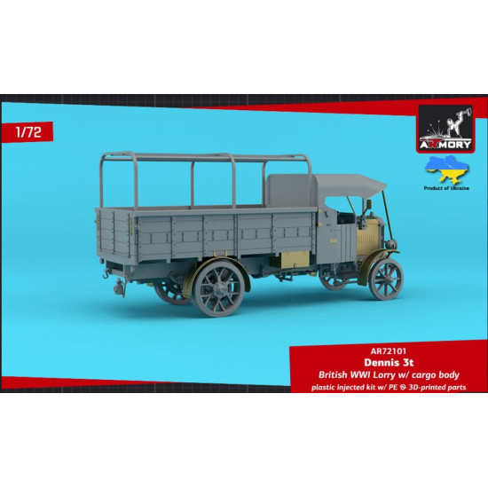 Armory Ar-72101 1/72 Dennis 3t Lorry British Wwi Lorry W Flatbed Cargo Body Plastic Model Kit