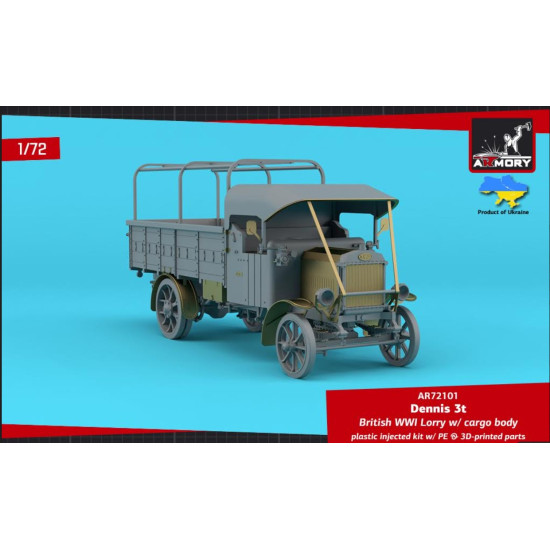 Armory Ar-72101 1/72 Dennis 3t Lorry British Wwi Lorry W Flatbed Cargo Body Plastic Model Kit