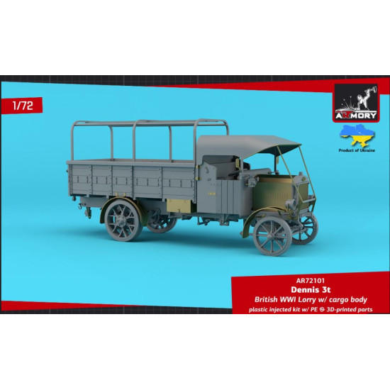 Armory Ar-72101 1/72 Dennis 3t Lorry British Wwi Lorry W Flatbed Cargo Body Plastic Model Kit