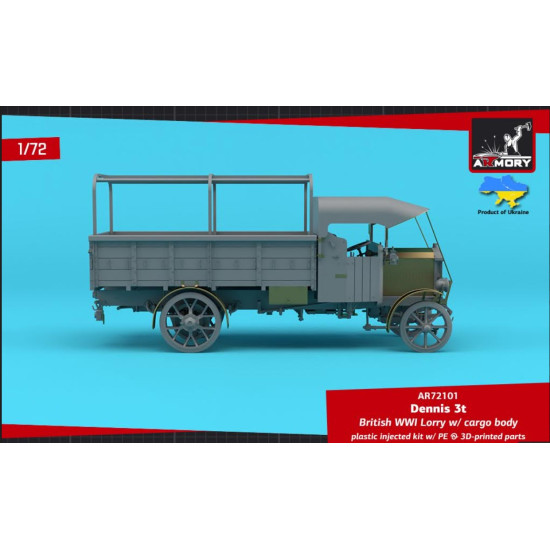 Armory Ar-72101 1/72 Dennis 3t Lorry British Wwi Lorry W Flatbed Cargo Body Plastic Model Kit