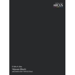 Arcus A184 Acrylic Paint A 26m Black Saturated Color 10ml.