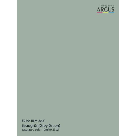 Arcus A259 Acrylic Paint Rlm 84a Graugrun Grey Green Saturated Color 10ml.