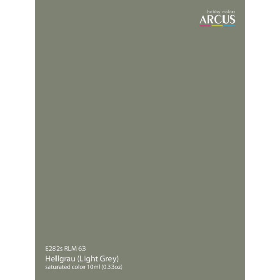 Arcus A282 Acrylic Paint Rlm 63 Hellgrau Light Grey Saturated Color 10ml.