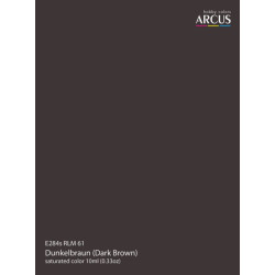 Arcus A284 Acrylic Paint Rlm 61 Dunkelbraun Dark Brown Saturated Color 10ml.