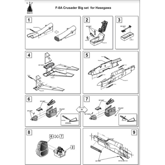 Cat4-r48111 1/48 F 8a Crusader Big Set For Hasegawa