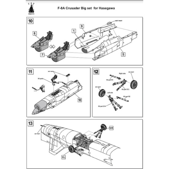 Cat4-r48111 1/48 F 8a Crusader Big Set For Hasegawa