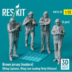 Reskit Rsf32-0030 1/32 Brown Jersey Modern Wing Captains Wing Line Leading Petty Officers 4 Pcs 3d Printed