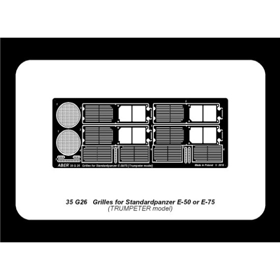 Grilles for Standardpanzer E-75/50, Trumpeter 1/35 Aber 35-G26