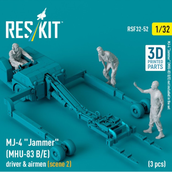 Reskit Rsf32-0052 1/32 Mj4 Jammer Mhu83 B E Driver Airmen Scene 2 3 Pcs 3d Printed