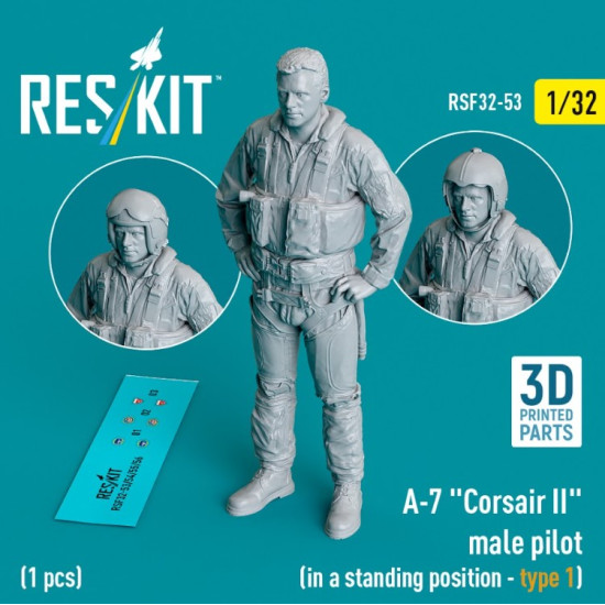 Reskit Rsf32-0053 1/32 A7 Corsair Ii Male Pilot In A Standing Position Type1 1 Pcs 3d Printed