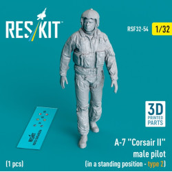 Reskit Rsf32-0054 1/32 A7 Corsair Ii Male Pilot In A Standing Position Type 2 1 Pcs 3d Printed