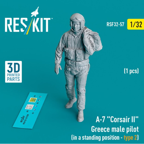 Reskit Rsf32-0057 1/32 A7 Corsair Ii Greece Male Pilot In A Standing Position Type 2 1 Pcs 3d Printed