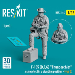 Reskit Rsf32-0064 1/32 F105 Dfg Thunderchief Male Pilot In A Standing Position Type 2 1 Pcs 3d Printed