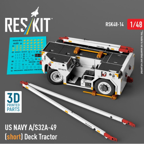 Reskit Rsk48-0014 1/48 Us Navy A S32a 49 Short Deck Tractor 3d Printed Model Kit