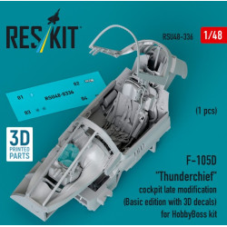 Reskit Rsu48-0336 1/48 F 105d Thunderchief Cockpit Late Modification Basic Edition With 3d Decals For Hobbyboss Kit 3d Printed