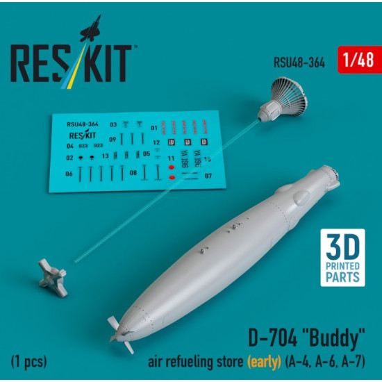 Reskit Rsu48-0364 1/48 D704 Buddy Air Refueling Store Early 1pcs A4 A6 A7 3d Printed