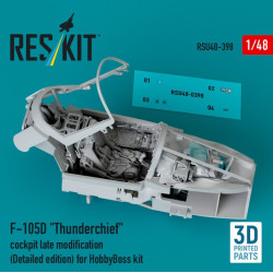 Reskit Rsu48-0398 1/48 F 105d Thunderchief Cockpit Late Modification Detailed Edition For Hobbyboss Kit 3d Printed