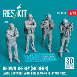 Reskit Rsf48-0030 1/48 Brown Jersey Modern Wing Captains Wing Line Leading Petty Officers 4pcs 3dprinted