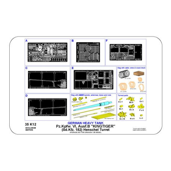 Pz.Kpfw. VI, Ausf.B (Sd.Kfz. 182) King Tiger (Henschel Turret) 1/35 Aber 35-K12