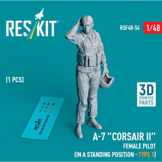 Reskit Rsf48-0054 1/48 A7 Corsair 2 Female Pilot In A Standing Position Type1 1pcs 3dprinted