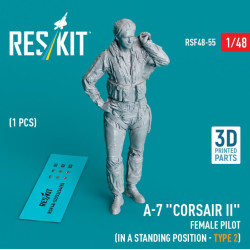 Reskit Rsf48-0055 1/48 A7 Corsair 2 Female Pilot In A Standing Position Type2 1pcs 3dprinted