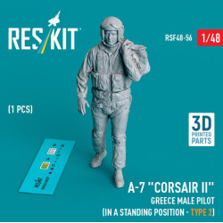 Reskit Rsf48-0056 1/48 A7 Corsair 2 Greece Male Pilot In A Standing Position Type2 1pcs 3dprinted