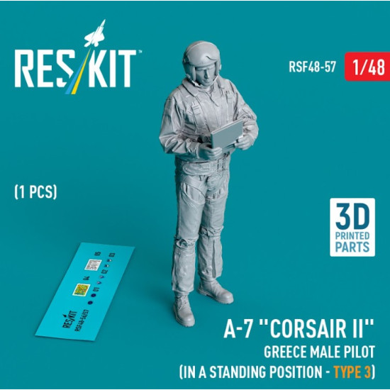 Reskit Rsf48-0057 1/48 A7 Corsair 2 Greece Male Pilot In A Standing Position Type3 1pcs 3dprinted