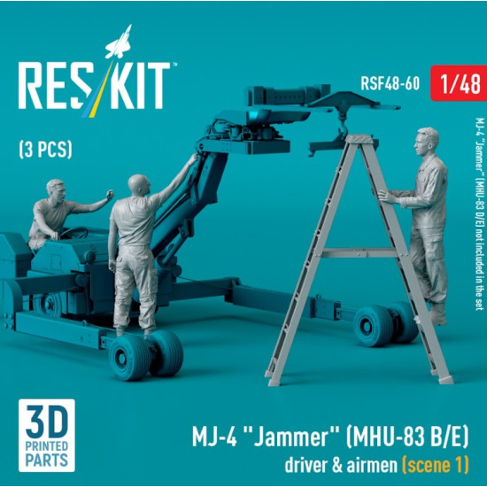 Reskit Rsf48-0060 1/48 Mj4 Jammer Mhu 83 B E Driver Airmen Scene1 3pcs 3dprinted