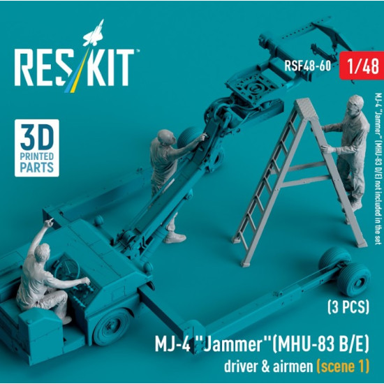 Reskit Rsf48-0060 1/48 Mj4 Jammer Mhu 83 B E Driver Airmen Scene1 3pcs 3dprinted