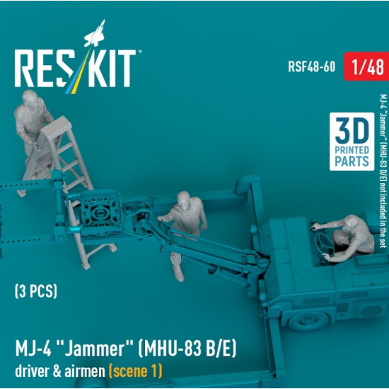 Reskit Rsf48-0060 1/48 Mj4 Jammer Mhu 83 B E Driver Airmen Scene1 3pcs 3dprinted